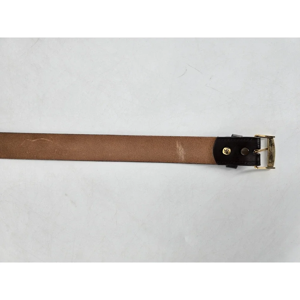NEW VTG Brown U.S.A Belt Genuine Top Grain Cowhide Leather‎ - Gold Sz 40 - 5092